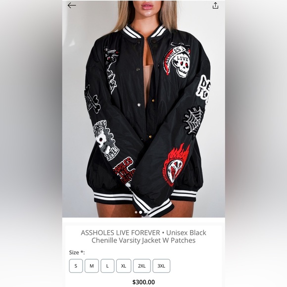 ALF Other - 🌟 ASSHOLES LIVE FOREVER • Unisex Black Varsity Jacket W Patches 🌟 …